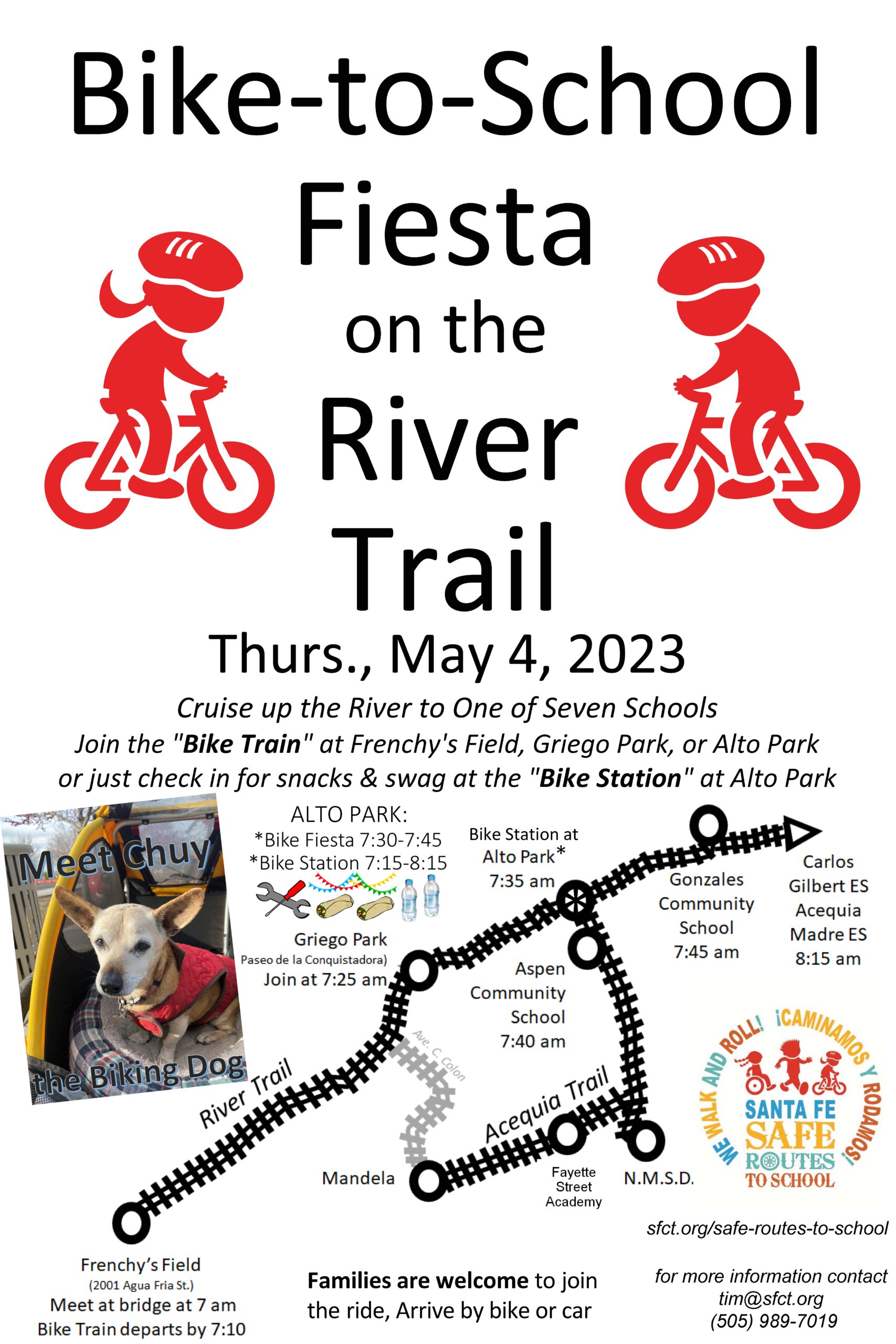 Bike-to-School Bike Train - River Route @ Frenchy's Field, Alto Park, or wherever you access the River Trail